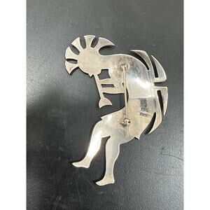 Vintage Nakai Navajo Sterling Silver Flute Pin Brooch